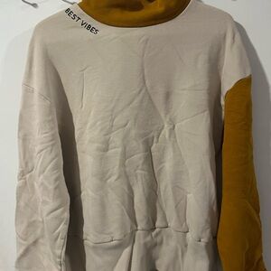 Cream and Gold Cardigan with Asymmetrical Design